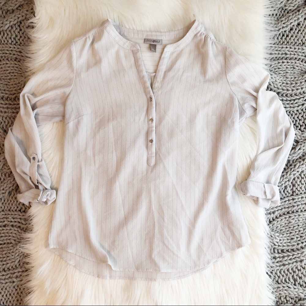 V neck stripe blouse